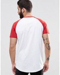 T-shirt à col rond rouge Pull&Bear