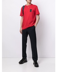 T-shirt à col rond rouge Emporio Armani