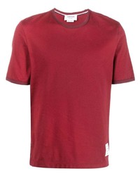 T-shirt à col rond rouge Thom Browne