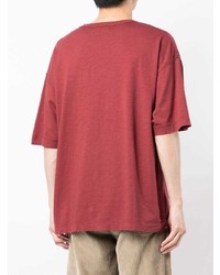 T-shirt à col rond rouge YMC
