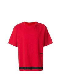 T-shirt à col rond rouge Unravel Project