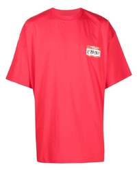 T-shirt à col rond rouge Vetements
