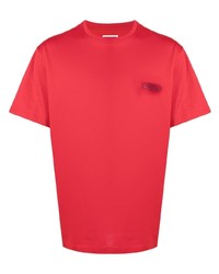 T-shirt à col rond rouge Wooyoungmi
