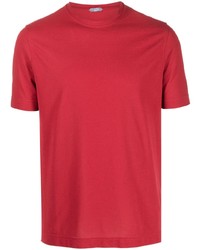 T-shirt à col rond rouge Zanone
