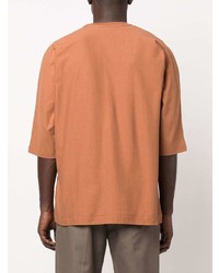 T-shirt à col rond tabac Homme Plissé Issey Miyake