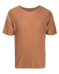 T-shirt à col rond tabac Homme Plissé Issey Miyake