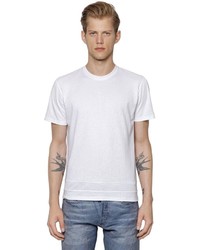 T-shirt à col rond texturé blanc