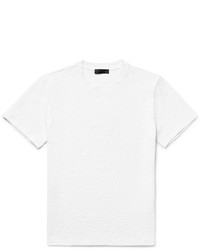T-shirt à col rond texturé blanc Calvin Klein Collection