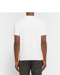 T-shirt à col rond texturé blanc Calvin Klein Collection