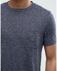 T-shirt à col rond texturé bleu marine Asos