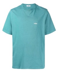 T-shirt à col rond turquoise Adish