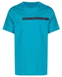T-shirt à col rond turquoise Armani Exchange