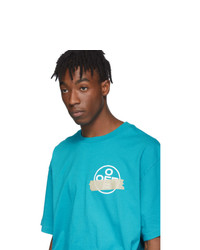 T-shirt à col rond turquoise Off-White