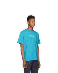 T-shirt à col rond turquoise Vetements