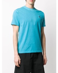 T-shirt à col rond turquoise Stone Island