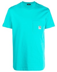 T-shirt à col rond turquoise Diesel
