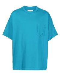 T-shirt à col rond turquoise Facetasm