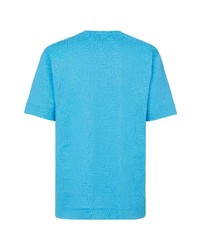 T-shirt à col rond turquoise Fendi