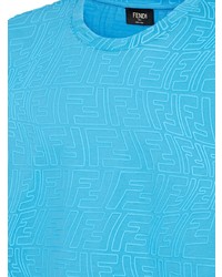 T-shirt à col rond turquoise Fendi