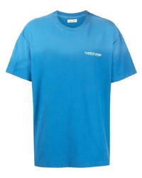 T-shirt à col rond turquoise Flaneur Homme