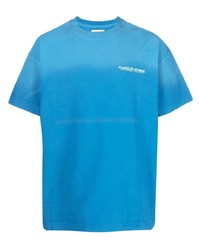 T-shirt à col rond turquoise Flaneur Homme