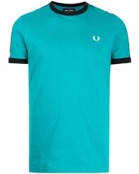 T-shirt à col rond turquoise Fred Perry