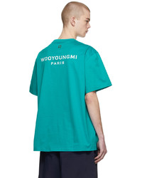 T-shirt à col rond turquoise Wooyoungmi