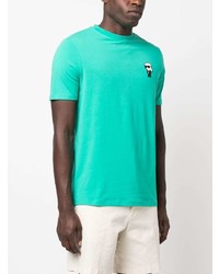 T-shirt à col rond turquoise Karl Lagerfeld