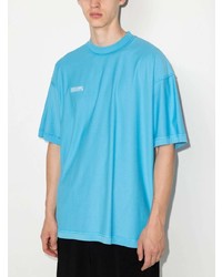 T-shirt à col rond turquoise Vetements