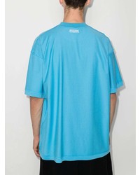 T-shirt à col rond turquoise Vetements