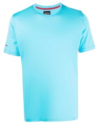 T-shirt à col rond turquoise Kiton