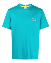 T-shirt à col rond turquoise Lacoste
