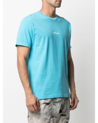 T-shirt à col rond turquoise Stone Island