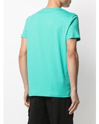 T-shirt à col rond turquoise Balmain