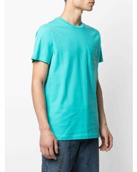 T-shirt à col rond turquoise Diesel