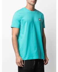 T-shirt à col rond turquoise Diesel