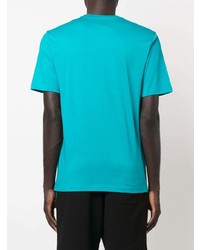 T-shirt à col rond turquoise Moschino