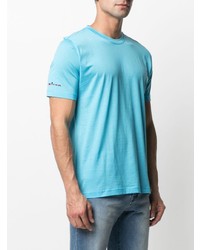 T-shirt à col rond turquoise Kiton