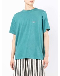 T-shirt à col rond turquoise Adish