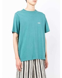 T-shirt à col rond turquoise Adish