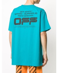 T-shirt à col rond turquoise Off-White
