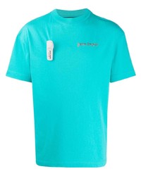 T-shirt à col rond turquoise Palm Angels