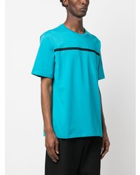 T-shirt à col rond turquoise Herno