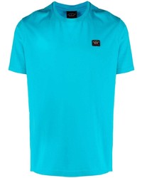 T-shirt à col rond turquoise Paul & Shark