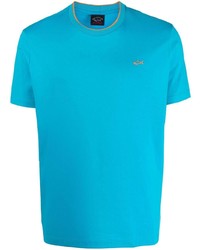 T-shirt à col rond turquoise Paul & Shark