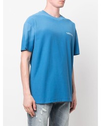 T-shirt à col rond turquoise Flaneur Homme