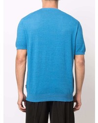 T-shirt à col rond turquoise Zegna