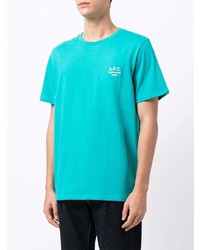 T-shirt à col rond turquoise A.P.C.