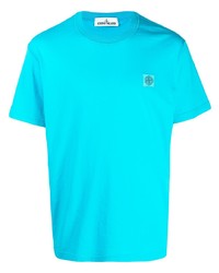 T-shirt à col rond turquoise Stone Island