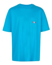 T-shirt à col rond turquoise Supreme